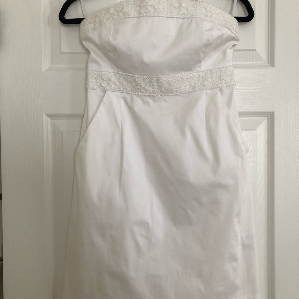 Strapless white dress